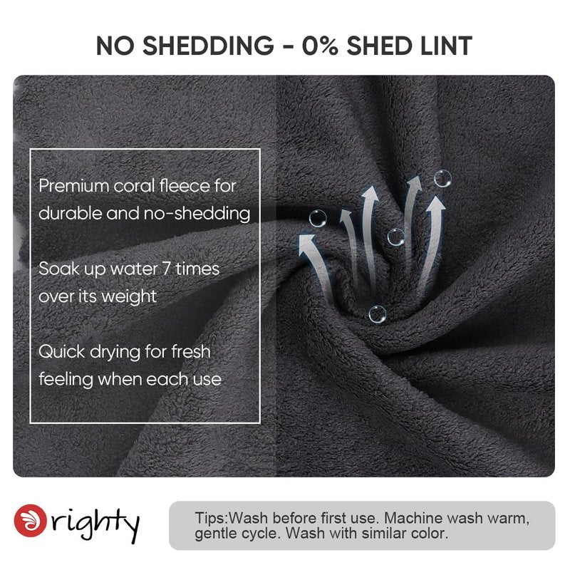 Orighty Ultra Soft Washcloths 12 Pack, Premium Microfiber Towel Sets 12x12 inches, Absorbent and Quick Drying Coral Velvet Washcloth, Multi-Purpose Wash Cloths for Bathroom, Hotel, and Gym (Grey)