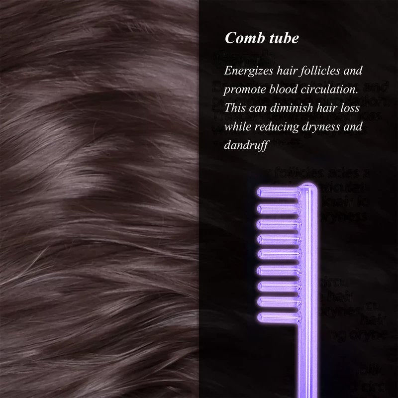 Electrode Wand Glass Tube Handheld Spare Parts for Hi Frequency Instrument Elitzia ETJX006AS (Violet Comb)