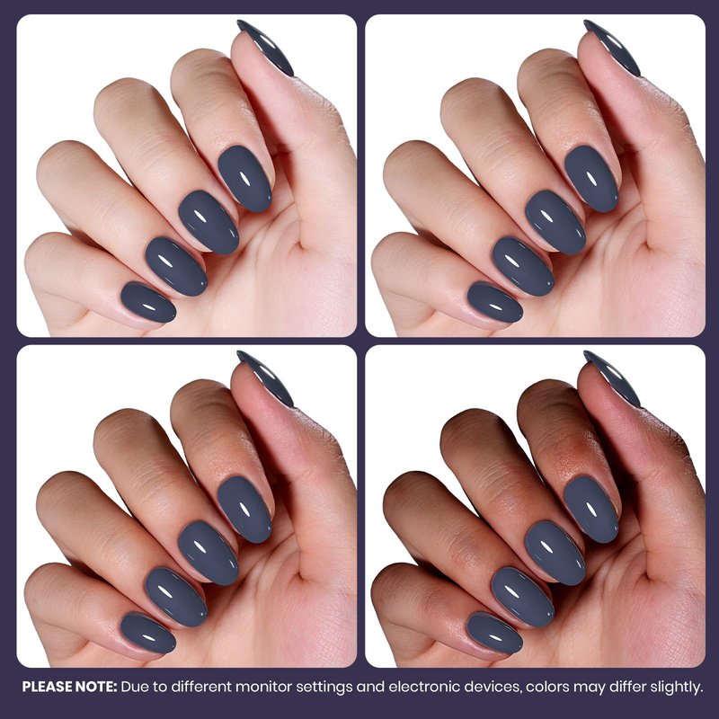 beetles Dark Grey Gel Polish - 15ML Crown Navy Blue Dark Gray Borealis Gel Polish Soak Off Nail Art Manicure Salon DIY Uv Lamp Nail Design Decoration at Home