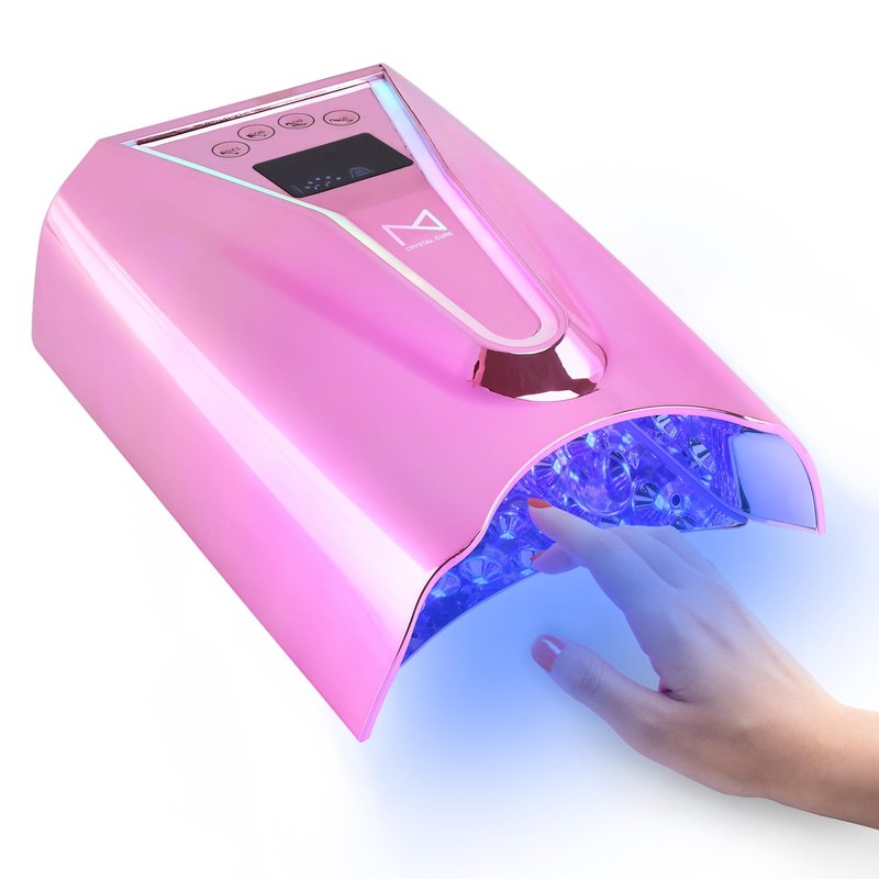 M - Crystal Cure 128W UV Nail Lamp - Fast Curing Nail Light with 45 Powerful 365nm+405nm LEDs - Cordless, Rechargeable, Auto Sensor - UV Light for Gel Nails for Manicures & Pedicures (Unicorn Purple)