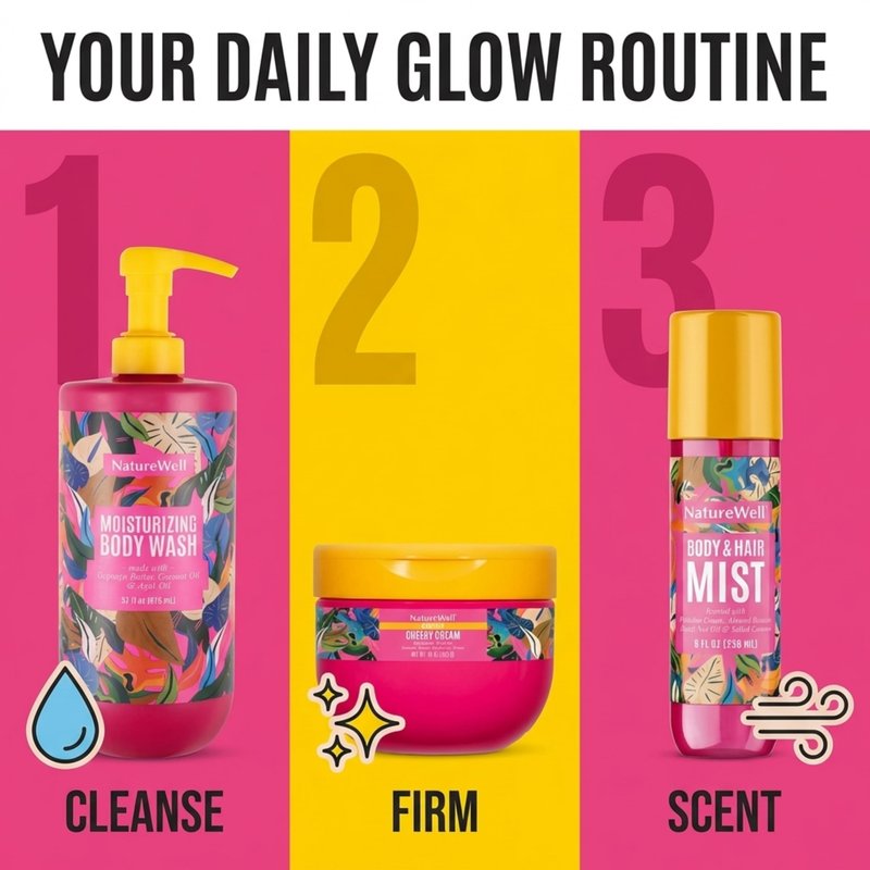 NATURE WELL Cheeky Hair & Body Mist, Lightweight Mist Made for Head-To-Toe, Deliciously Sweet & Warm Long-Lasting Brazilian Nut Scent, 8 Fl Oz (Pack of 2)