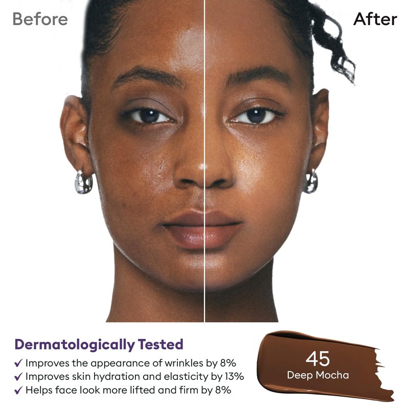 MISSHA M Perfect Cover Serum BB Cream - Deep Mocha No. 45 | Cool Undertone Tinted Moisturizer, 1.18 Fl Oz