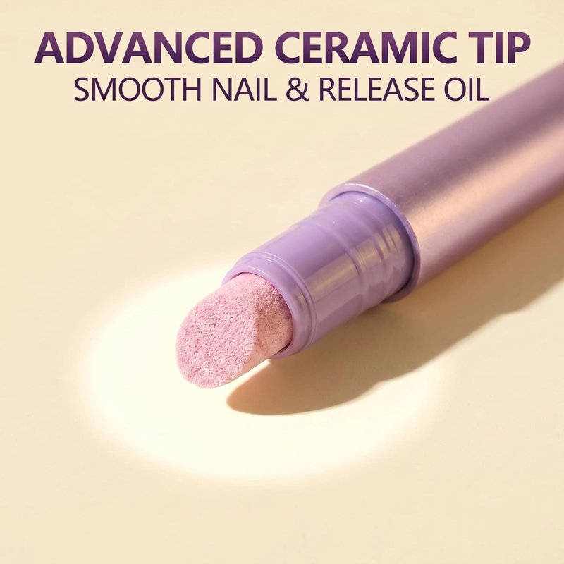 5 Pack Cuticle Oil Pusher Pen, 2-in-1 Ceramic Cuticle Pusher & Nail Oil Pen, Nail Care Tool for Manicure Pedicure, Repairs Dry Cuticles Hangnails & Damaged Nails