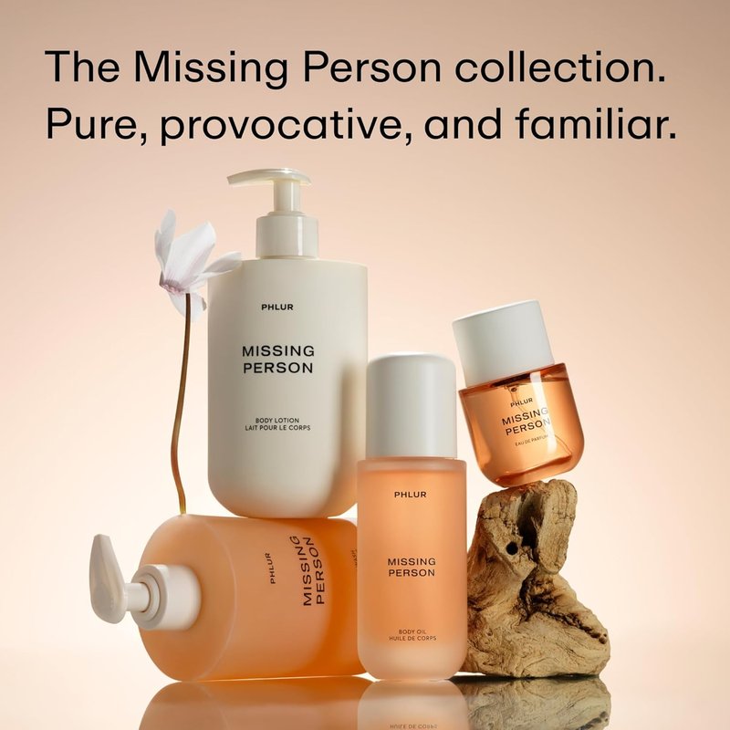 PHLUR Missing Person Eau de Parfum & Body Oil Set - Bergamot, Musk, Orange, Sandalwood | 50mL & 4 Fl Oz