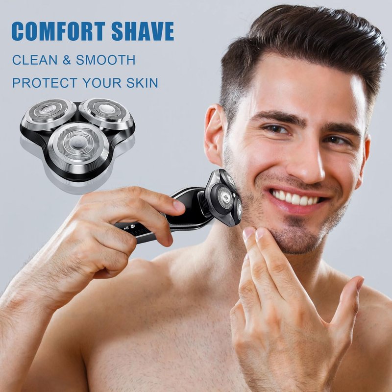 SH90 Replacement Heads Compatible with Philips Norelco Shavers Series 9000, New Version of Metal Wheel Buckle and Upgrade Double-Layer Precision Replacement Blades(3 Pack)