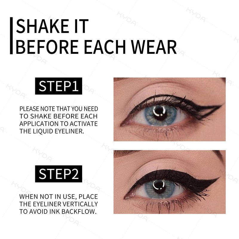 KYDA 2 Colors Liquid Eyeliner, Black Brown Matte Tint, Ultra Fine Tip, Lasting Pigment Eyeliner Pencil, Silky Smooth Formula, Quick Drying