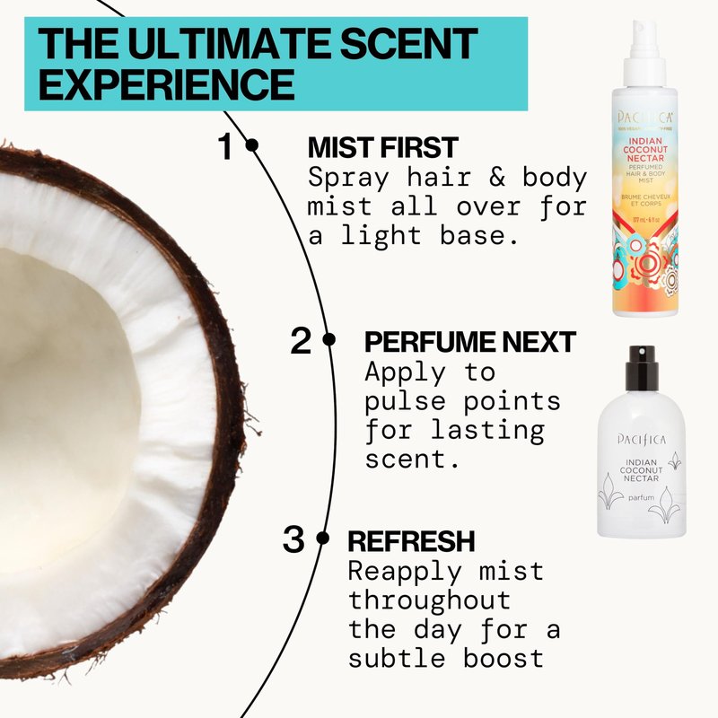 Pacifica Beauty Indian Coconut Nectar Hair & Body Mist, Functional Fragrance For A Calming Experience, Paraben-Free, Vegan & Cruelty-Free, 5 Fl Oz