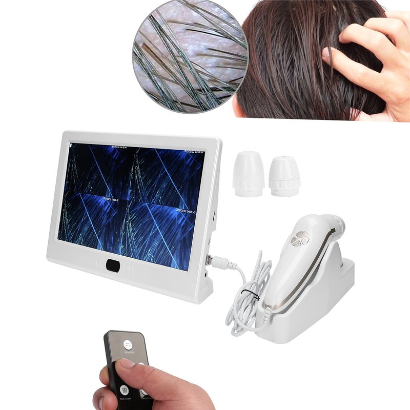 Dioche Skin Diagnosis Hair Analyzer 12inch Skin Scalp Camera Detector MultiFunctional Rechargeable Hair Follicle Skin Analyser Machine or Home Spa Salon Use