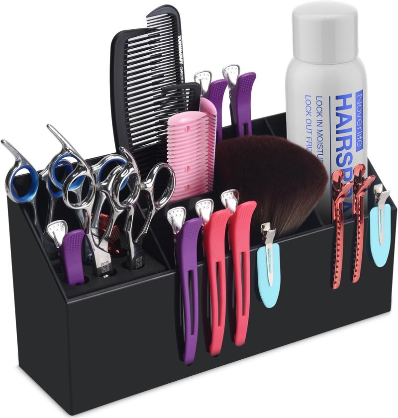 Noverlife Hair Scissors Storage Box - Professional Shear Holder for Salon Tools | Black