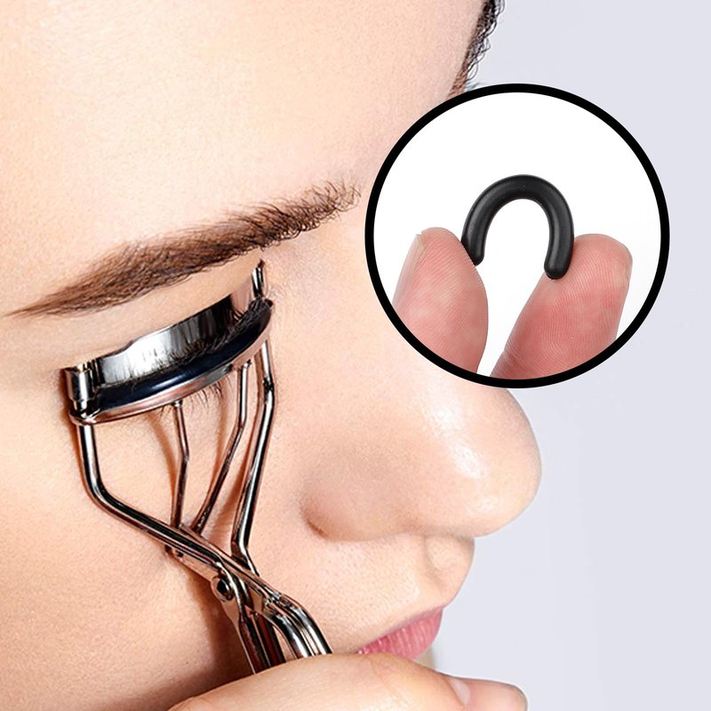 48PCS Eyelash Curler Refill Pads Compatible with Elf Eye Lash and Cosmetic Accessory, Silicone Soft Rubber Curler for Universal Eyelash Curler, Black