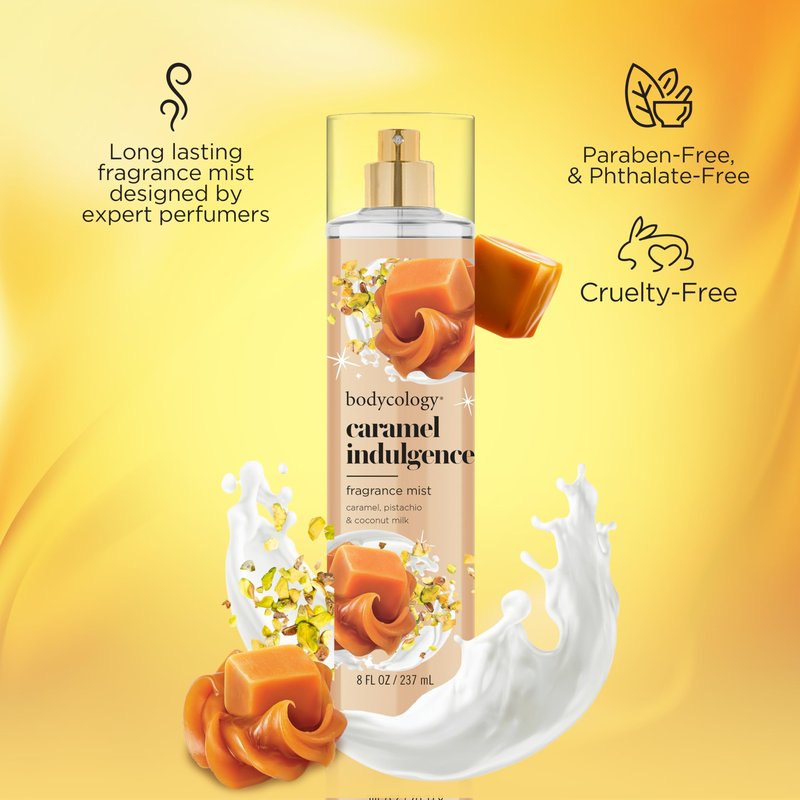 Bodycology Long-Lasting Fragrance Body Mist, Caramel Indulgence, 8 fl oz