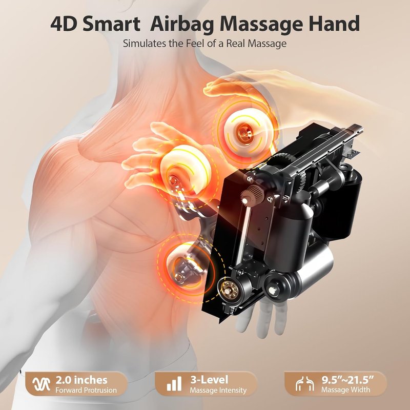 4D Massage Chair - Full Body Zero Gravity Recliner with 10 Modes, 32 Airbags & AI Voice | 53.2" SL-Track Design