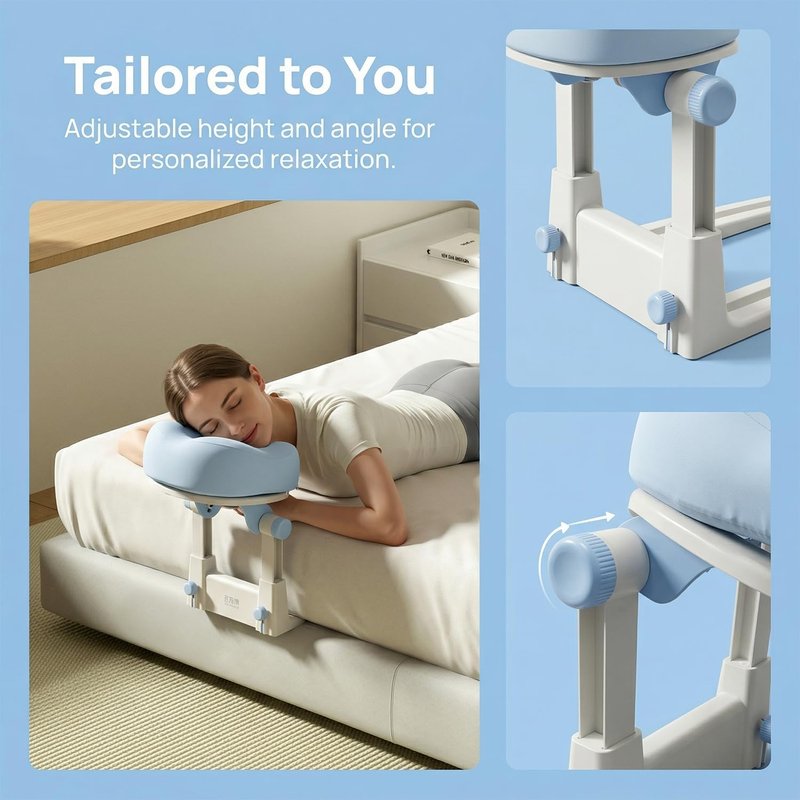 Adjustable Massage Headrest for Bed - Portable Face Cradle for Home & Spa | Ideal for Eye Surgery Recovery