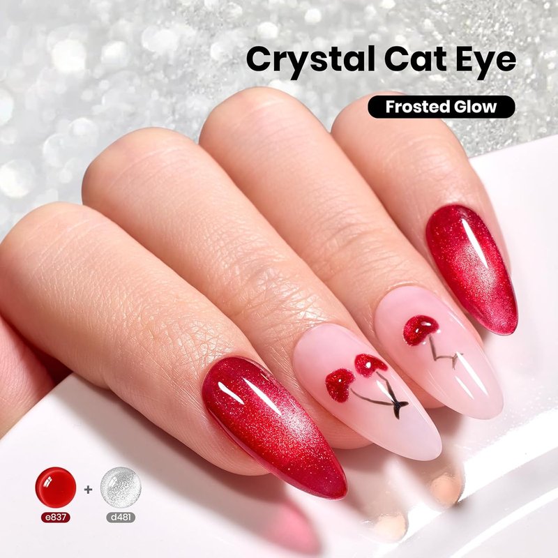 Beetles Silver Cat Eye Gel Nail Polish - 15ML Frosted Glow Glitter for Stunning DIY Manicures | Soak Off UV Velvet