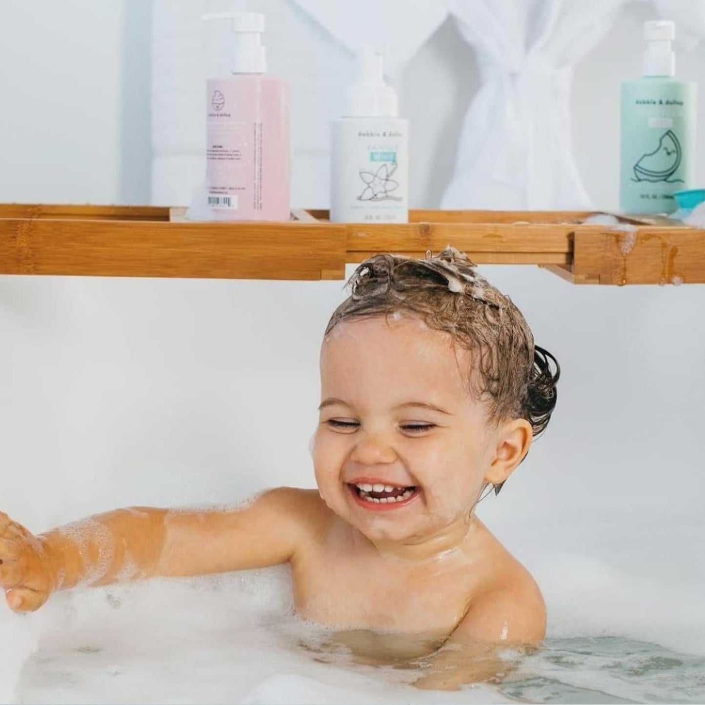 Dabble & Dollop Beachy Kids 3-in-1 Body Wash, Shampoo & Bubble Bath Variety Set – Coconut, Honeydew & Vanilla, Tear-Free, Gentle, Hypoallergenic and Safe for Sensitive Skin (Pack of 3)