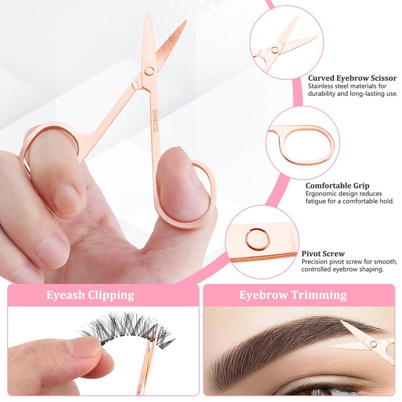 NICEMOVIC 7 Pcs Eyebrow Tweezers for Women Facial Hair, Tweezers Set for Eyebrows, Stocking Stuffers for Women Teen Girls, Basket Stuffers, Christmas Birthday Small Gifts for Teen Girls Mom Her