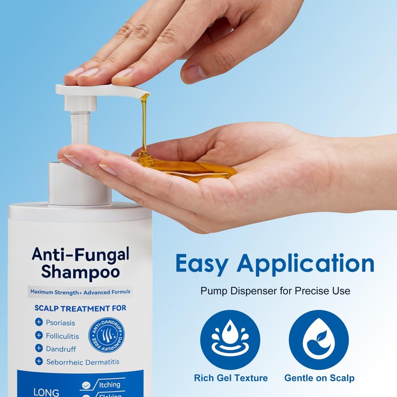 EIUQH Antifungal Shampoo for Seborrheic Dermatitis, Folliculitis, Scalp Psoriasis, Sulfate & Paraben-Free, Anti-Dandruff Formula for Itching, Dryness, and Scalp Relief for Men and Women, 10.14 FL OZ