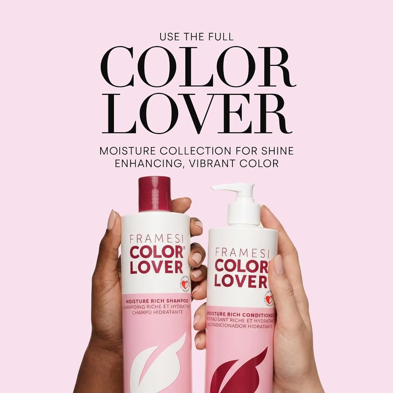 Framesi Color Lover Moisture Rich Shampoo - Hydrating Sulfate-Free Shampoo for Color Treated Hair | 16.9 Fl Oz