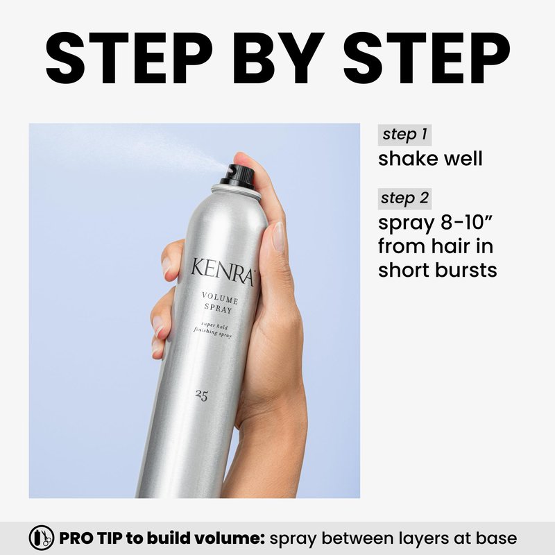 Kenra Professional Volume Spray 25 50% Super Hold Finishing & Styling Hairspray Flake-free & Fast-drying Wind & Humidity Resistance All Hair Types 10 oz (2-Pack)