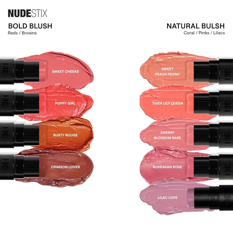 Nudestix Nudies Bloom All Over Dewy Color - 3-in-1 Cream Blush Stick for Cheeks, Eyes & Lips | Sheer Glossy Finish, Vegan Makeup