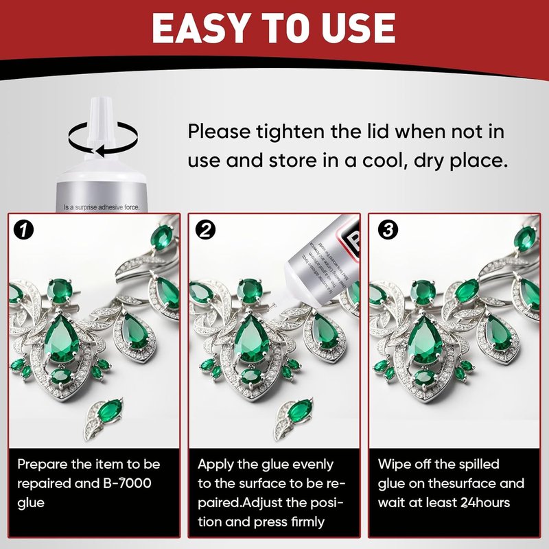 6 PCS 50ml B7000 Glue Clear with Precision Tip, Bedazzling Glue, Rhinestone Glues, Craft Glues, Jewelry Making, Nail Art, DIY, Makeup, Shoes