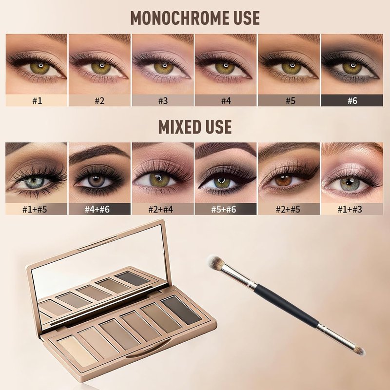 Matte Neutral Mini Eyeshadow Palette - Ultra Blendable Cool-Tone Nude Shades | Long-Lasting, Smooth Texture