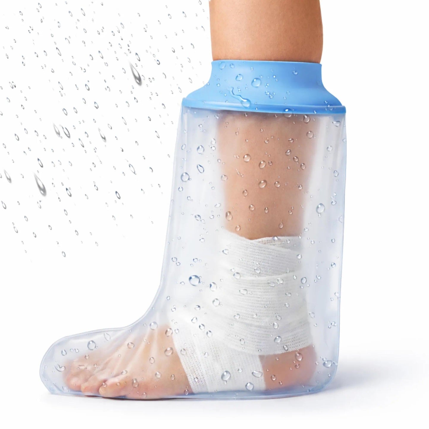UpGoing Waterproof Foot Cast Cover for Shower Ringless Silicone Design, Reusable Medical Grade Surgery Recovery Foot Protector for Men Women, Ankle Wound Cover for Bathing Swimming