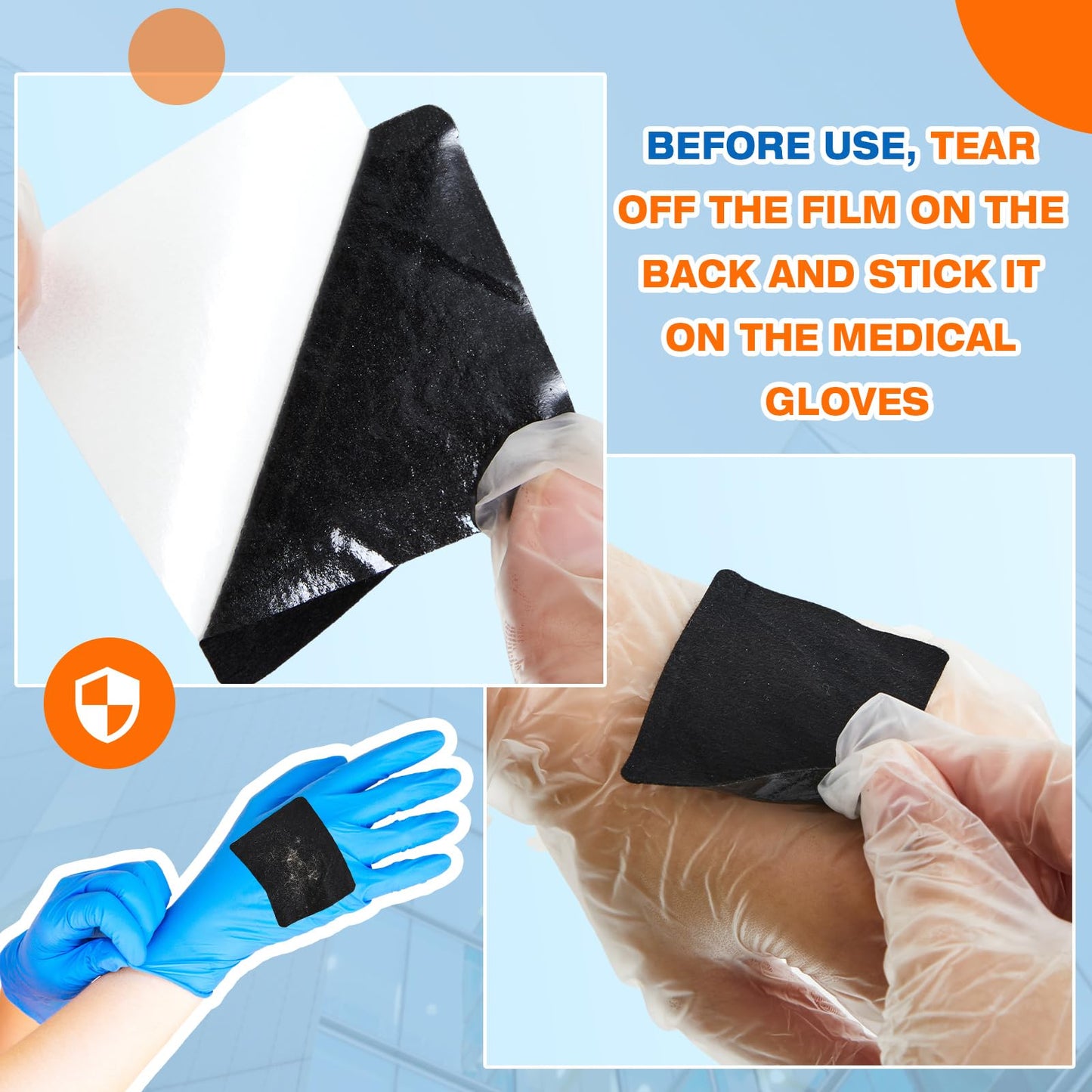 Threlaco 100 Pcs Dermaplaning Blade Wiping Pads on Gloves Dermaplane Razor Wipes Hair Remover for Women Men Face Eyebrows Shaver Dermaplaning Tool Esthetician Supplies, Black