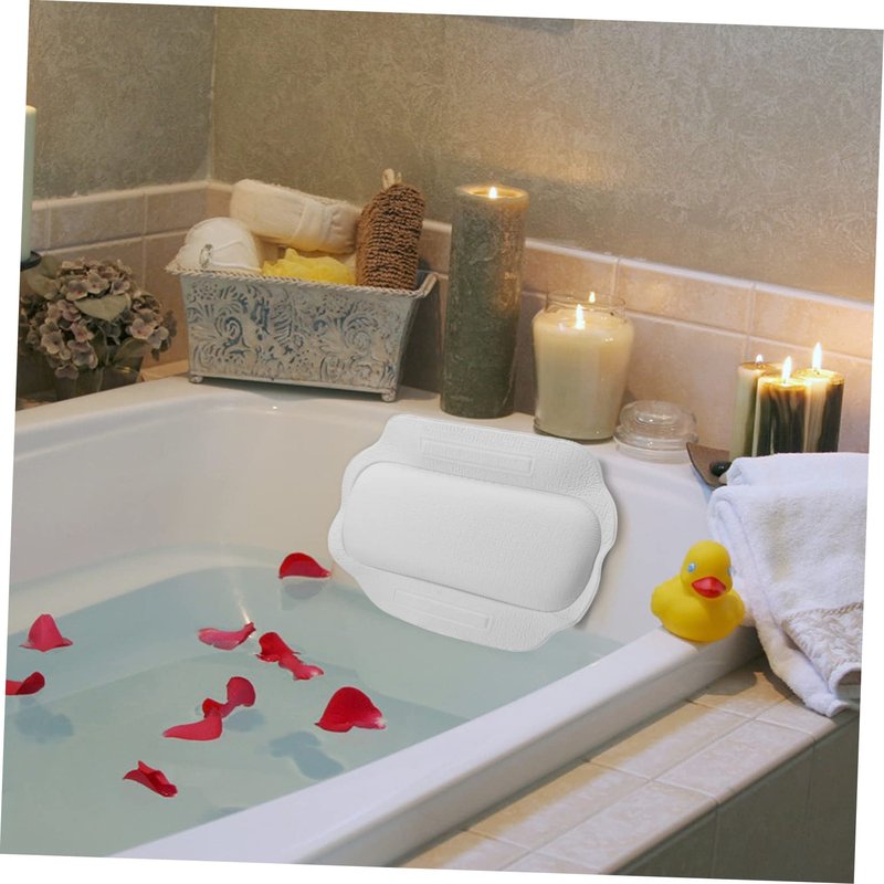 Anneome Bathtub Pillow with Ultra-Large Suction Cups for Secure Non-Slip Support Spa Bath Cushion for Head and Neck Comfort Fits Most Tubs Ideal for Relaxing Home Baths and Shower Spa Sessions