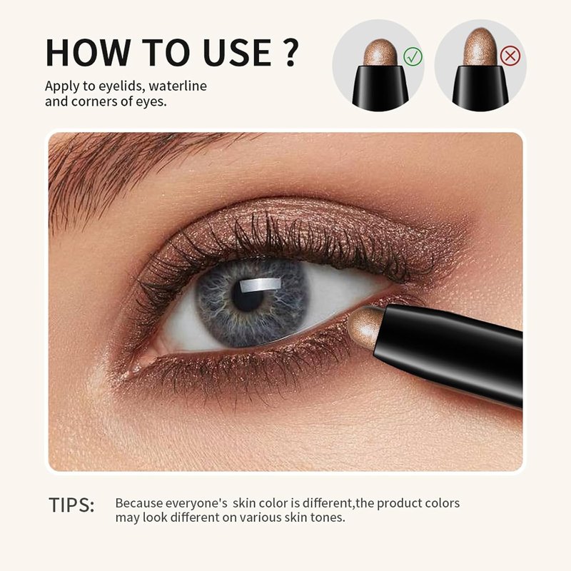 Chifure Eyeshadow Stick - Waterproof Shimmer & Matte Cream Eye Shadow Crayon | 0.056 Oz (#4-Bottle Green)