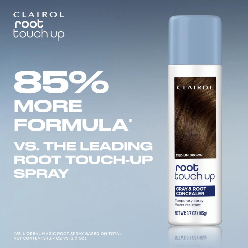 Clairol Root Touch-Up Temporary Hair Coloring Spray, Medium Brown Hair Color | Instant Natural-Looking Gray Root Coverage | Ammonia Free | Lightweight Formula | Pack of 1