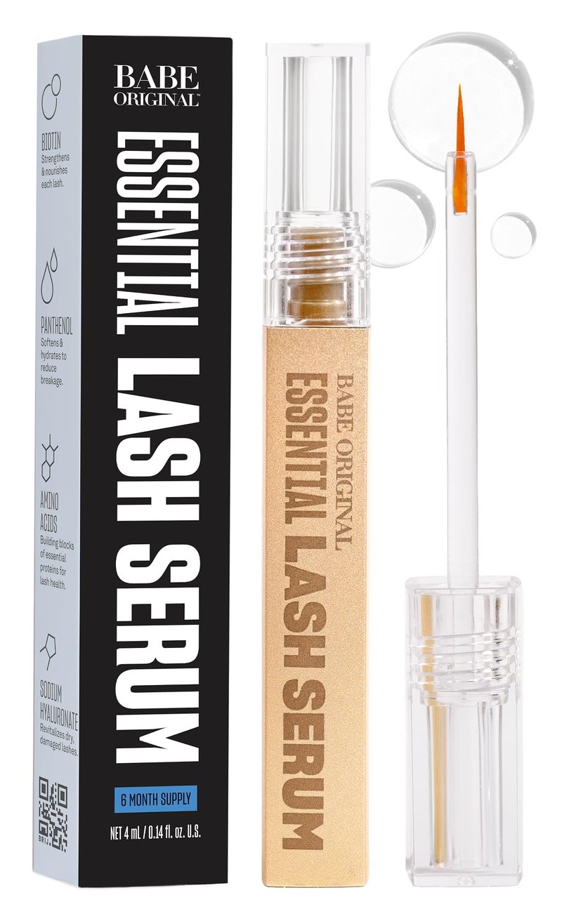 Babe Original Eyelash Serum for Natural, Fuller & Longer Looking Eyelashes - Lash Serum Hydrates Lashes for Lash, Brow & Lash Extensions - 4mL