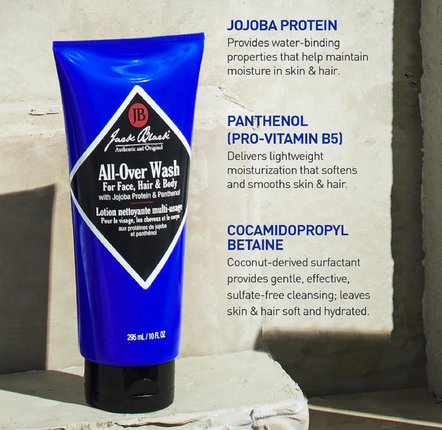Jack Black All Over Wash Face, Body & Hair Cleanser, 33 Fl Oz – Citrus, Mint & Oakmoss – Mens Face Wash, Body Wash, Shampoo, Skin Care, Hair Care, Multi-Purpose Body Wash Men, Sulfate–Free
