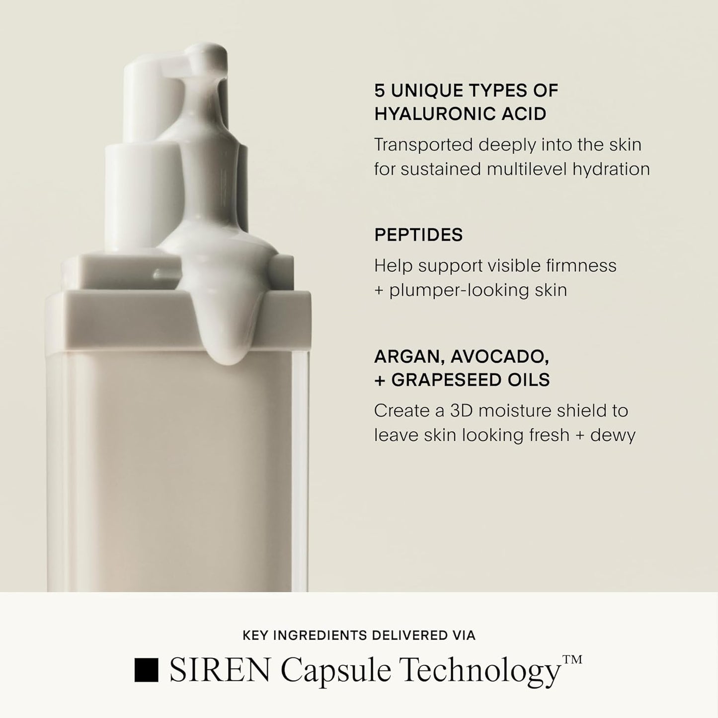 U Beauty The SUPER Hydrator | Hyaluronic Acid Moisturizing Cream - Mega-Dose Hydration with Peptides & Grapeseed Oil - 1.7 fl oz