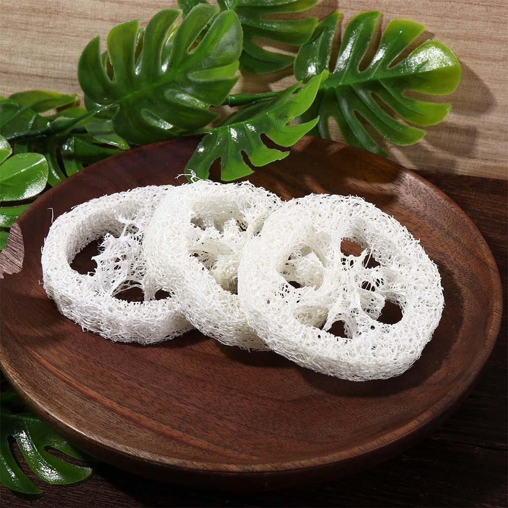 Leadigol 50 Pieces Loofah Sponge,2 inch, Small Natural Loofah Slices,Natural Loofah Sponges, Soap Making Tools,Loofah Sponge Scrubber,Soap Saver Pads Soap Holder
