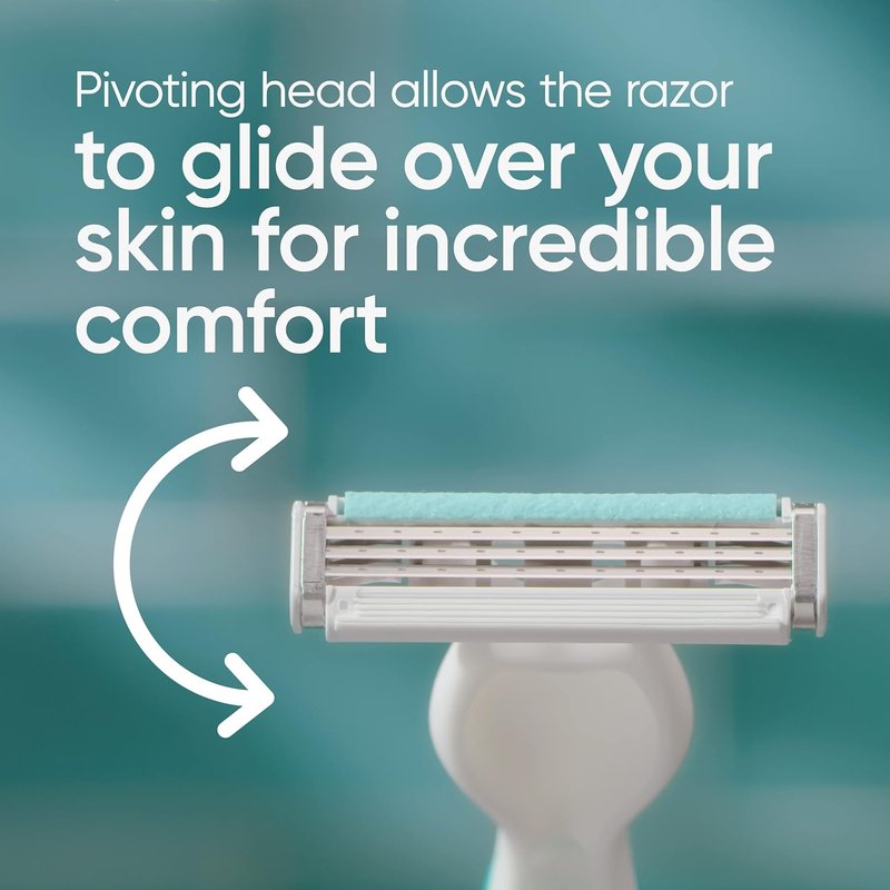 Gillette Venus Simply 3 Sensitive Women's Disposable Razors - Pack of 4 for Gentle Shaving
