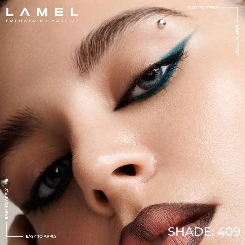 Lamel No Smudge Gel Eyeliner - Waterproof Pencil for 10-Hour Wear | Lagoon Shade, Vegan & Sweat-Proof