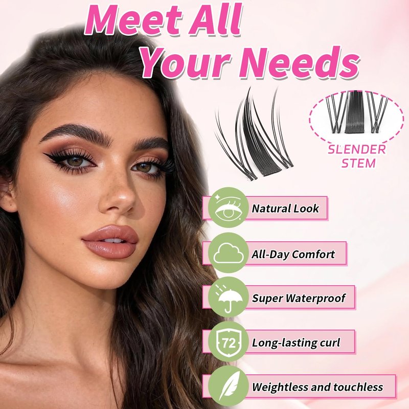 Manga Lash Clusters Kit-Eyelash Clusters.Wispy Lash Clusters Kit. Lash Clusters.Pro Lash. False Eyelashes & Adhesives. Diy Lash Extension Kit(Aesthetic‌ kit 120pcs)