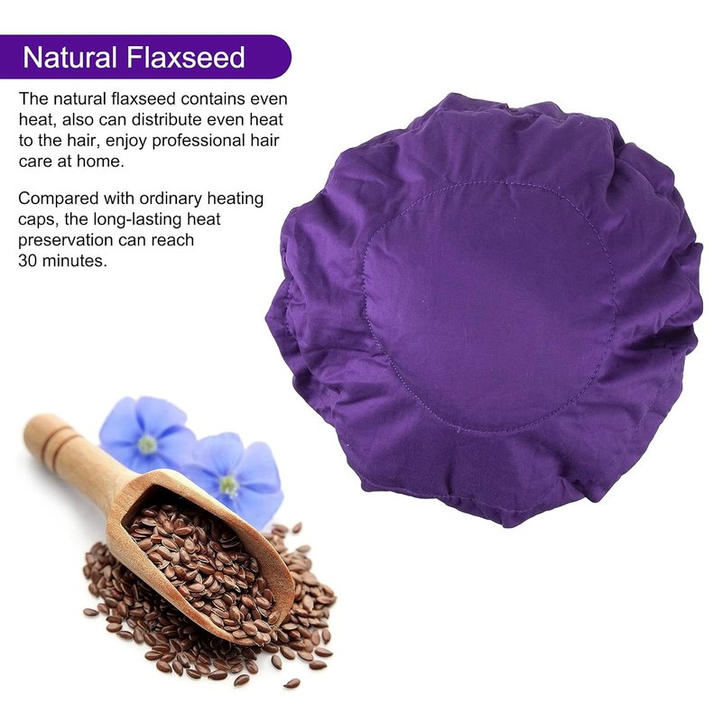 Skiennix Deep Conditioning Microwavable Heat Cap - Hair Steaming Therapy for Healthy Hair (Purple)