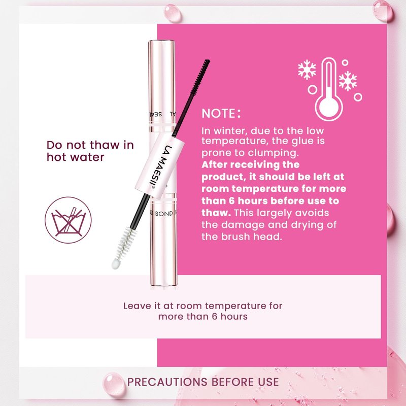 LA MAESII Lash Cluster Glue, Lash Bond and Seal for Eyelash Clusters, 10ml Bond and Seal, Waterproof, 2-in-1 Home Use, Strong Hold for 72H