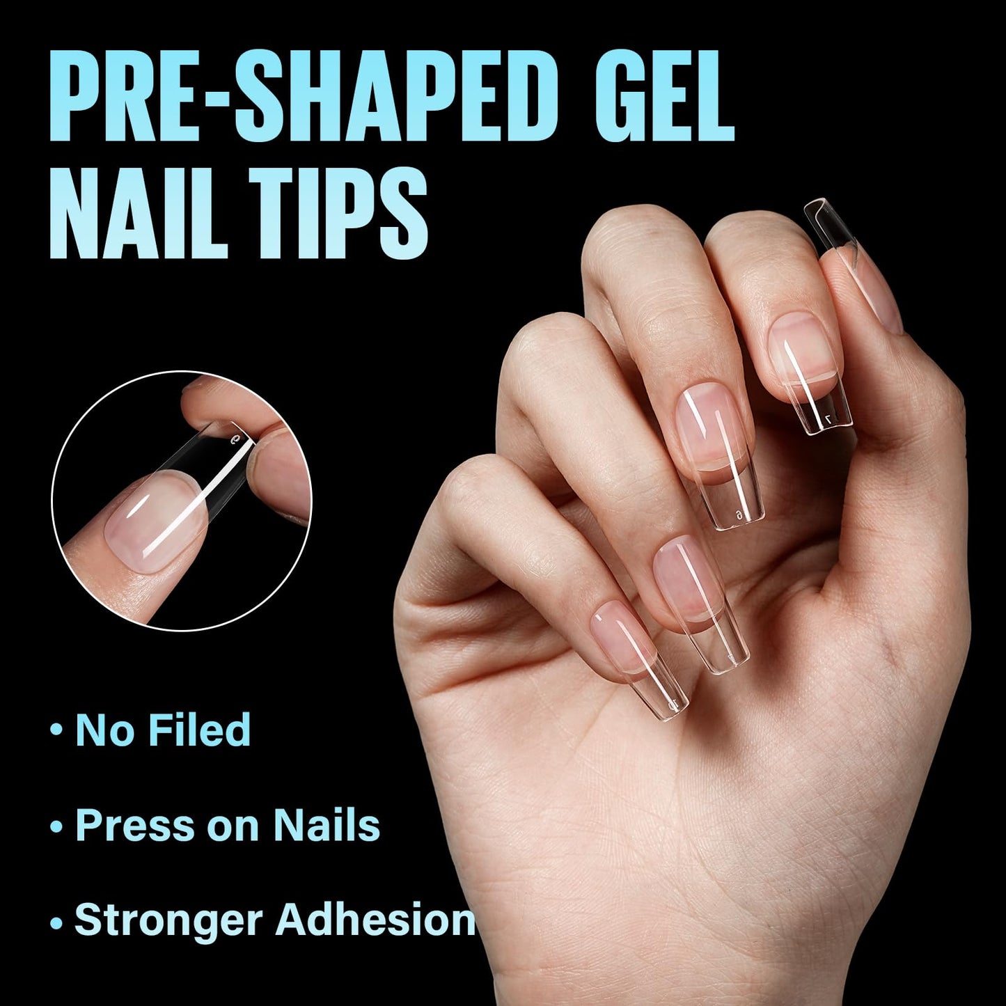 TOMICCA Medium Square Nail Tips, 504Pcs Half Matte Press on Full Cover Acrylic Nails, Pre-Shape Soft Acrylic Fake Nail Tips for Nail Extension Art Home DIY Nail Salon 12 Sizes