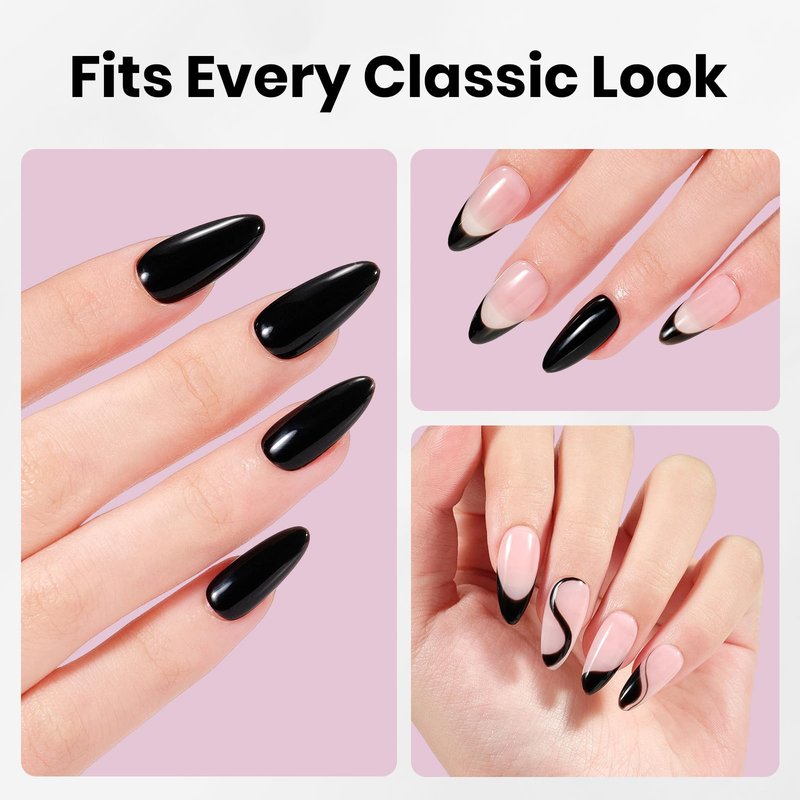 Beetles 10ML HEMA-Free Black Gel Nail Kit with U V Light, 5 Pcs Black Shadow Gel Polish Set DIY Home Salon Travel Portable Manicure Kit with Base &Top Nail File Coat Soak Off Gifts for Women Girls