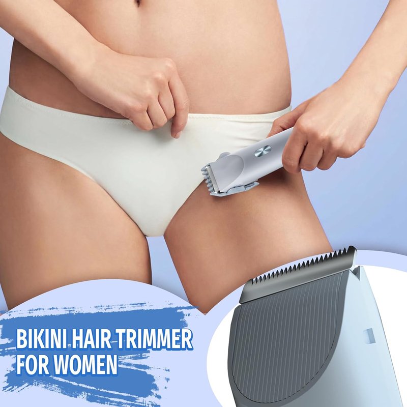 Skiennix Bikini Trimmer for Women - 2-in-1 Electric Razor & Shaver | IPX7 Waterproof, Blue
