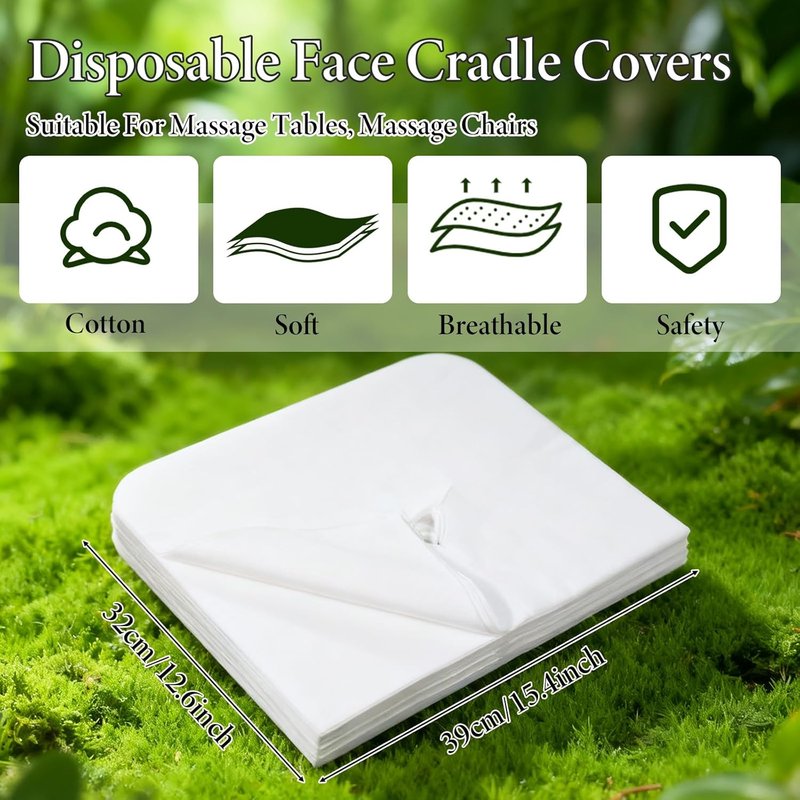 SHENLIU Disposable Face Cradle Covers - Ultra Soft Non-Sticking Massage Headrest | 500 Count for Salons
