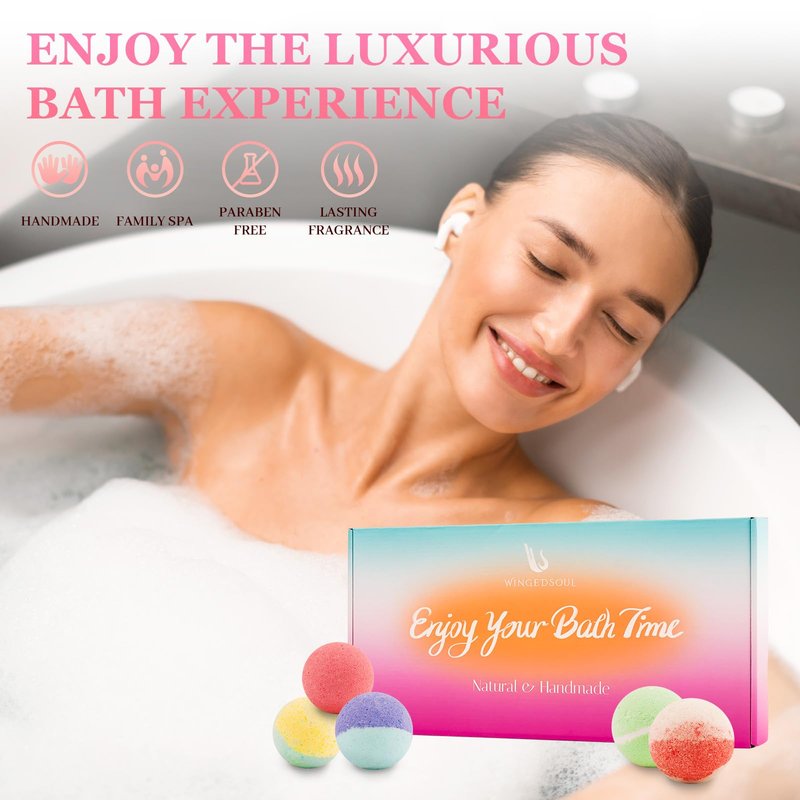 Organic Bath Bombs Set 50 PCS with 10 Rich Scents, Handmade Bath Bombs for Women with Essential Oils, Natural Bubble Bath for Moisturizing Skin, Spa Gift for Mother's Day Christmas Birthday Easter