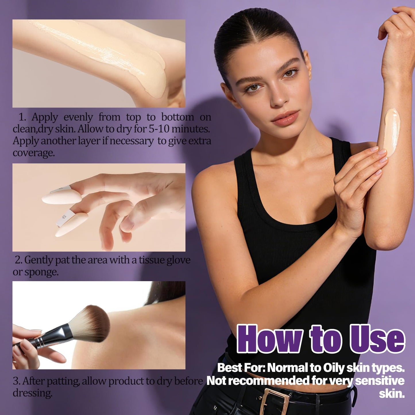 Tattoo Cover Up Makeup Waterproof, Leg and Body Makeup, Long Lasting Body Foundation for Flawless Looking, Easy Application, Natural Radiance (1 PC)