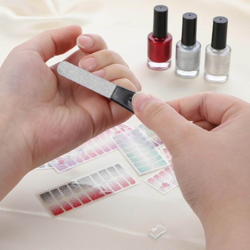 6 Pack Metal Nail Files Stainless Steel Sapphire Nail File, 5 Inches Professional Fingernail Files, Double Sided Grit Manicure Pedicure Tool for Natural Gel Acrylic Nails