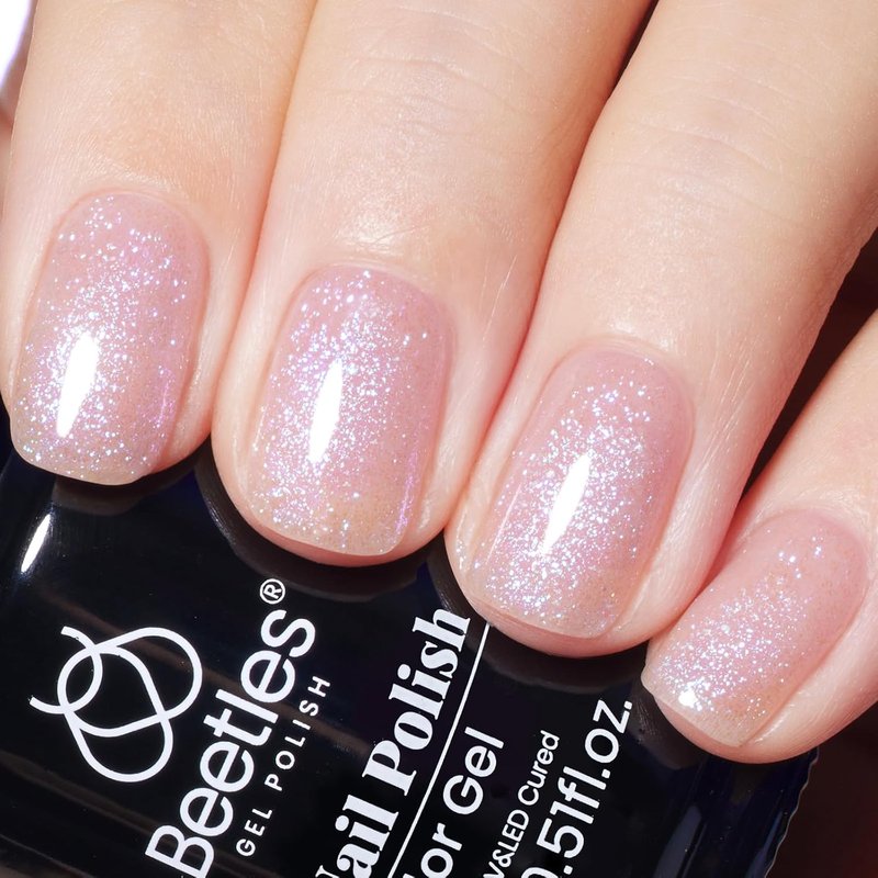Beetles Glitter Gel Nail Polish - Purple Jelly Shimmer | 15ML Soak Off Translucent Effect for Stunning Manicures