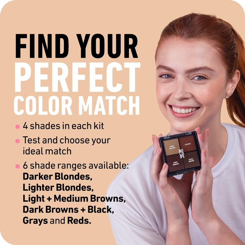 BOLDIFY Hairline Powder Color Sample Kit - Water-Resistant Root Touch Up Hair Color for Gray Coverage - 24-Hour Stain-Proof, Mess-Free Hair Powder for Thinning Hair - Light + Medium Browns
