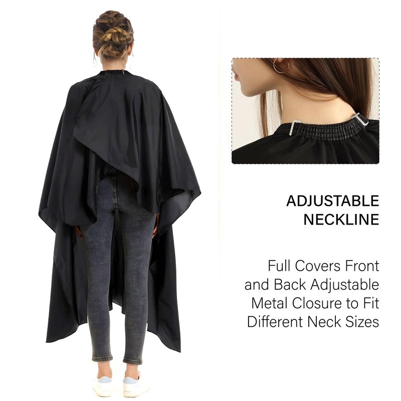 64" x 56" Waterproof Barber Cape for Men – Adjustable Neck Salon Cape – Professional Haircut Supplies